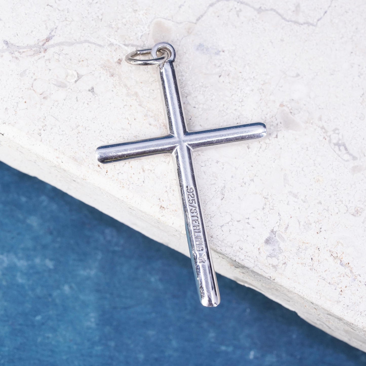 Vintage Sterling silver Handmade charm, 925 cross pendant