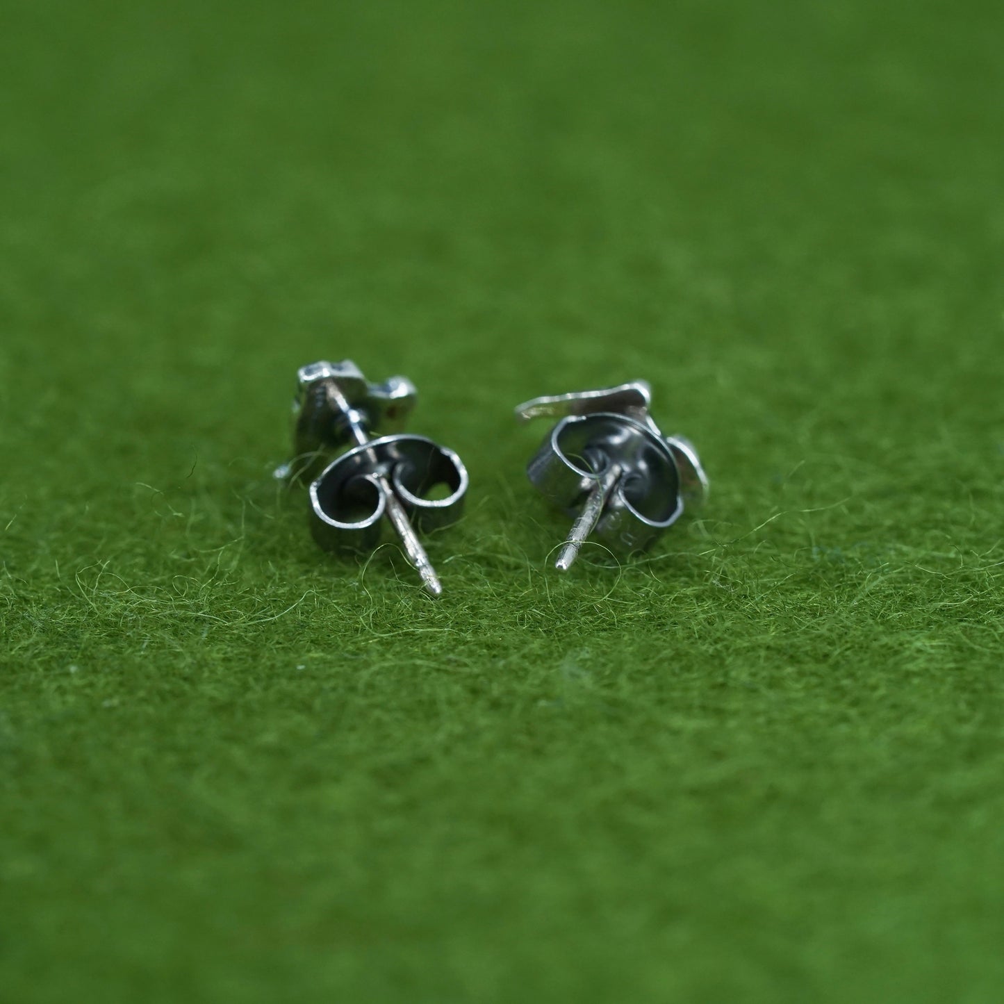 Vintage sterling silver handmade studs, 925 bulldog earrings