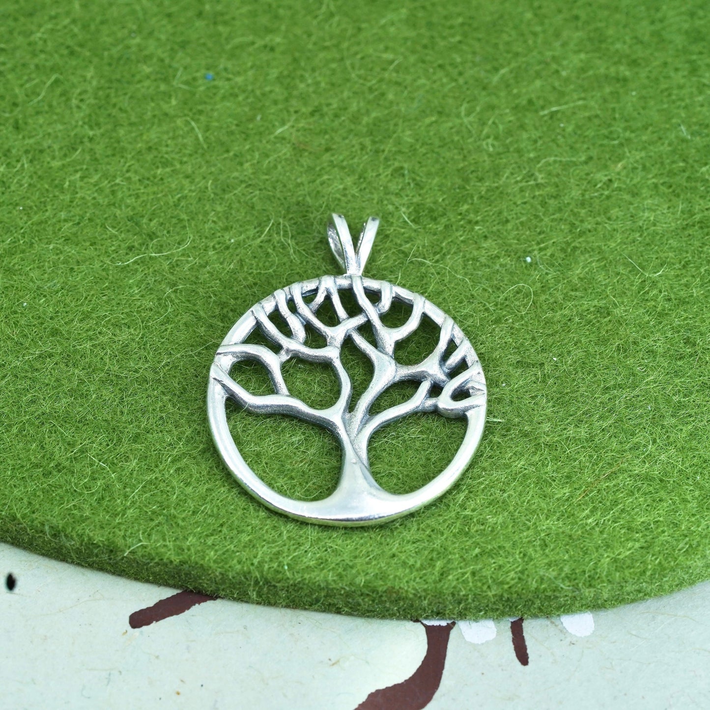 Vintage Sterling silver handmade pendant, 925 tree