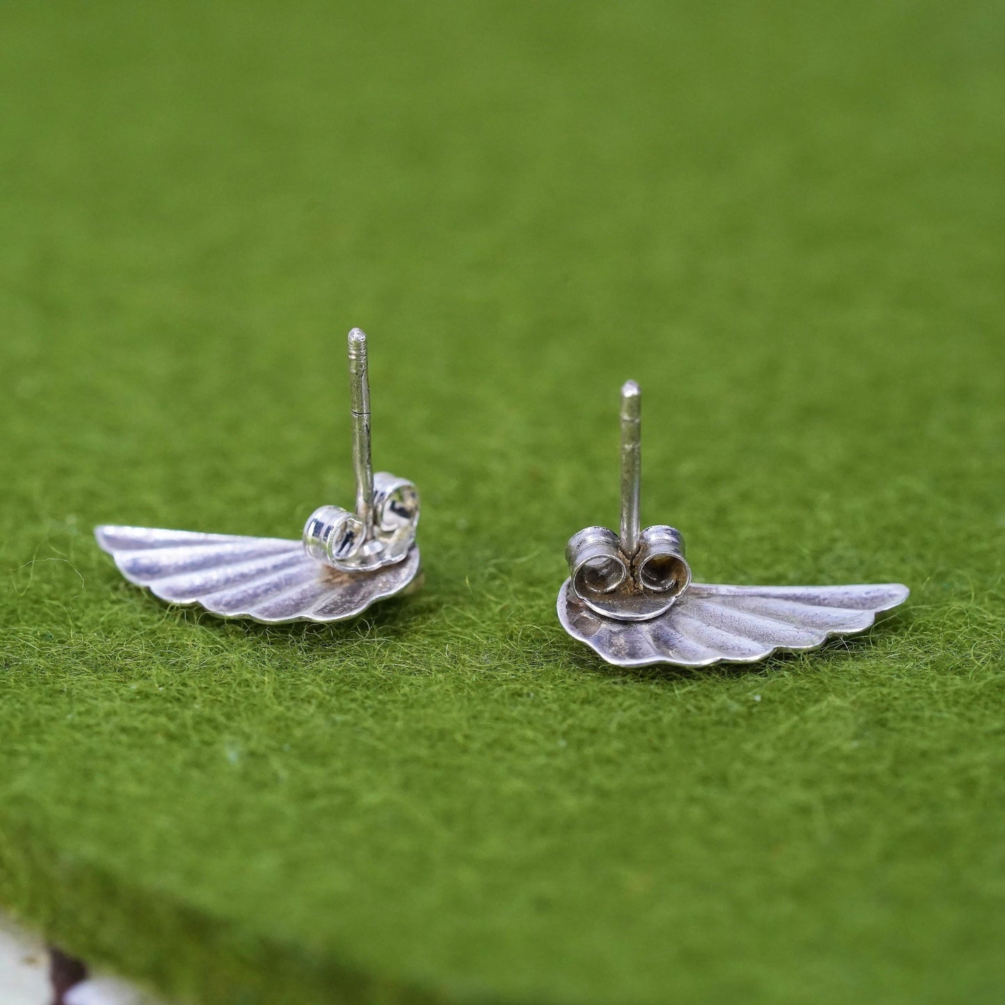 Vintage Sterling silver handmade Earrings, 925 wings studs