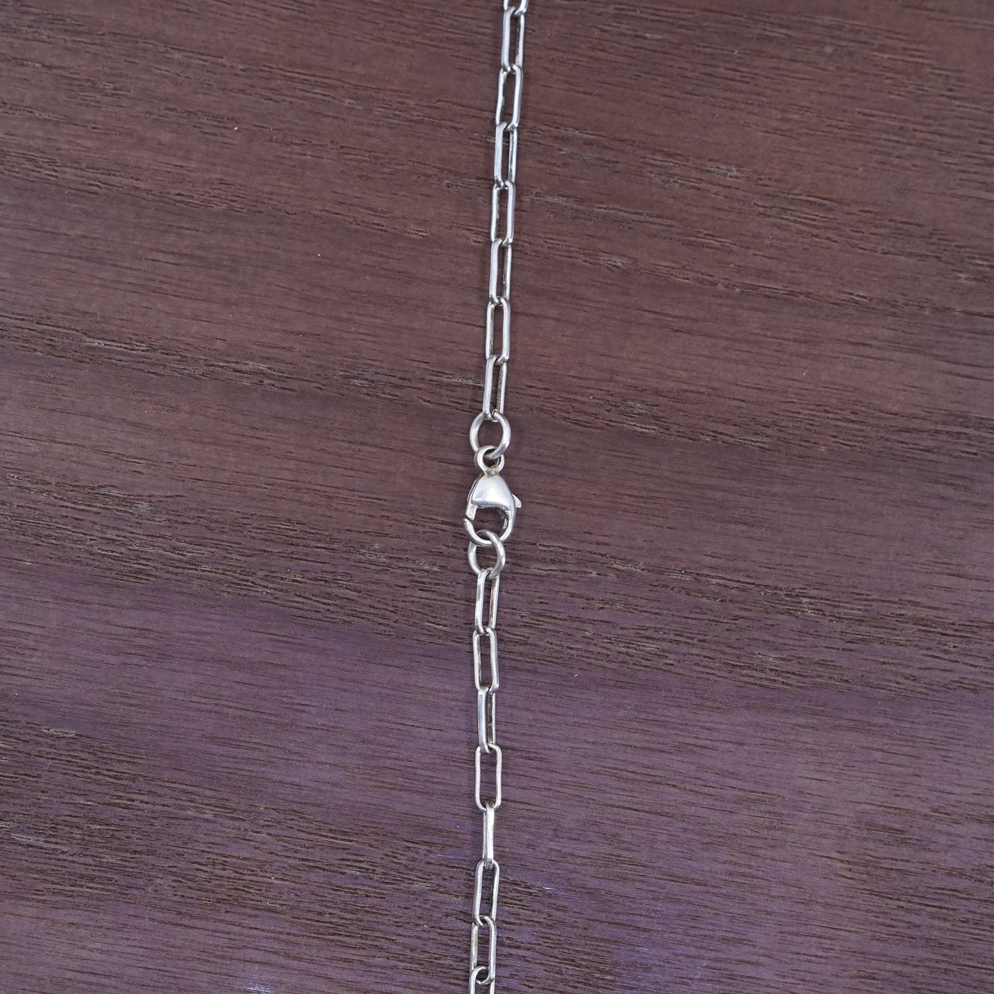 18”, sterling 925 Silver elongated chain necklace with filigree shell pendant