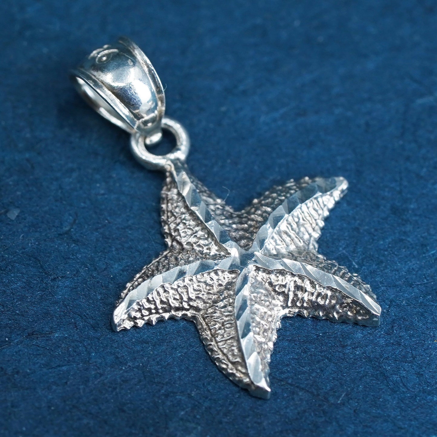 Vintage Sterling silver handmade pendant, 925 starfish charm