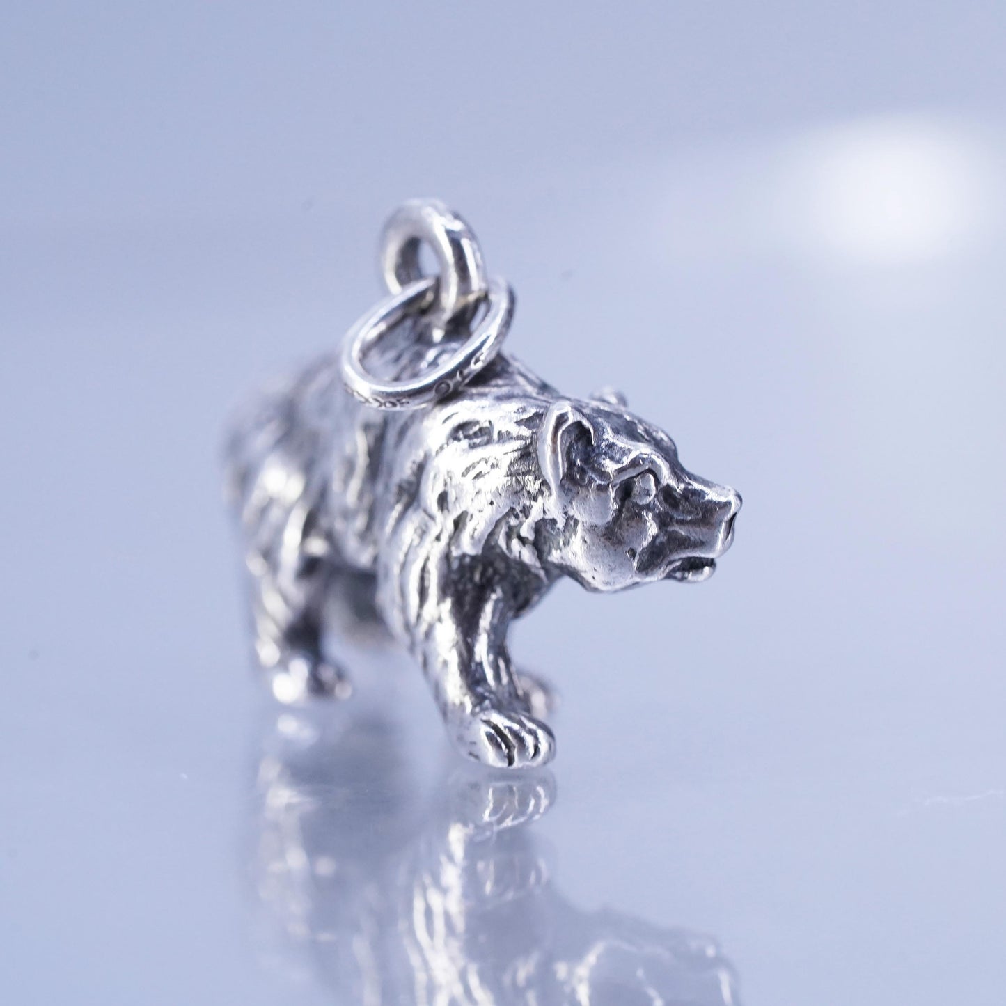 Vinatge Sterling silver handmade charm, 925 bear pendant