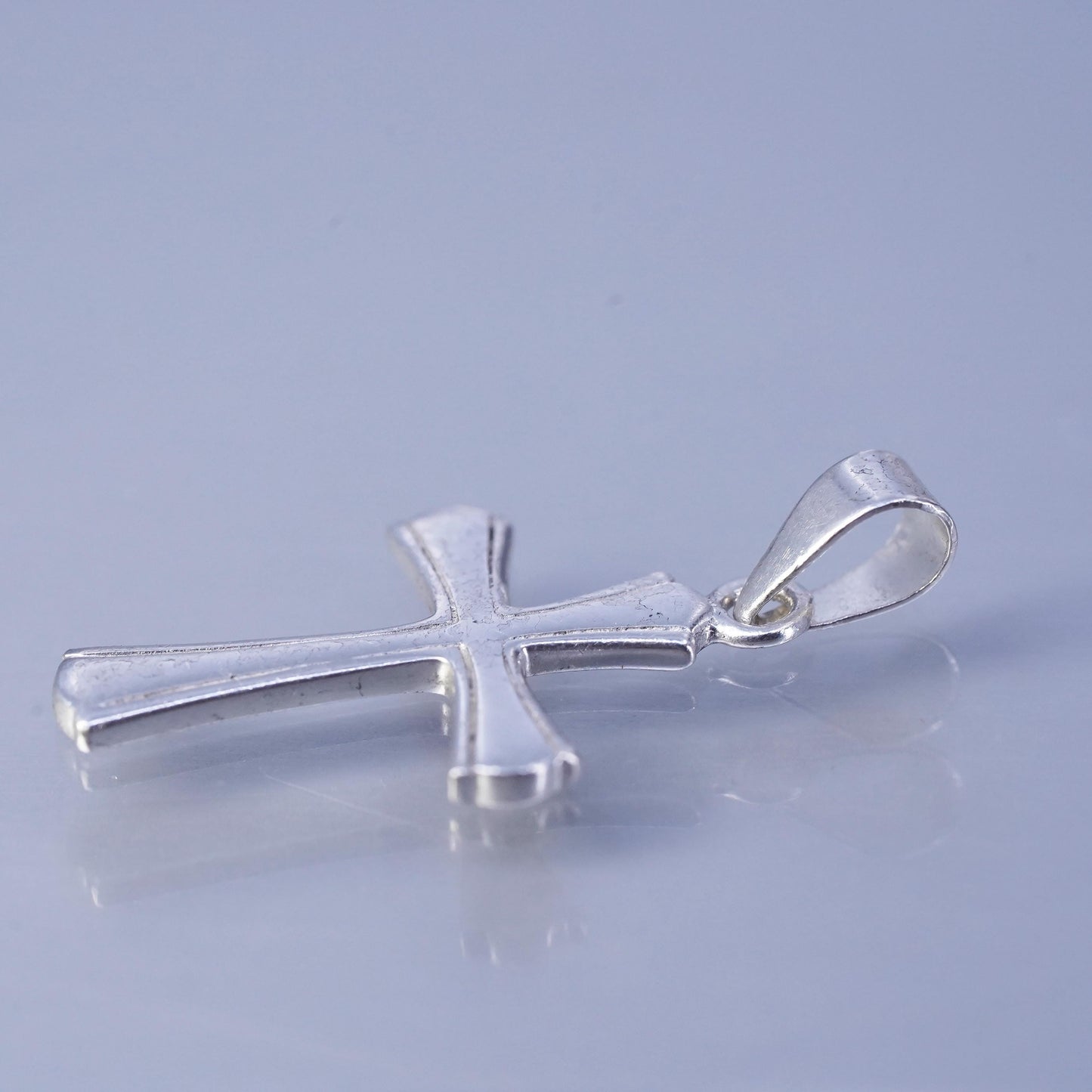 Vintage sterling 925 silver handmade cross charm pendant