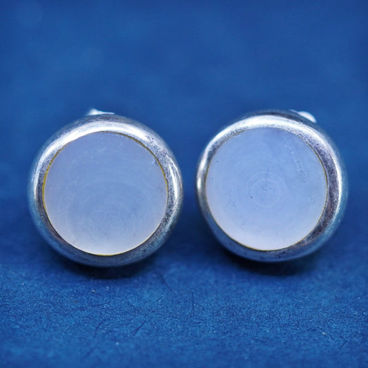 Vintage Sterling 925 silver studs with mother of pearl inlay, earrings