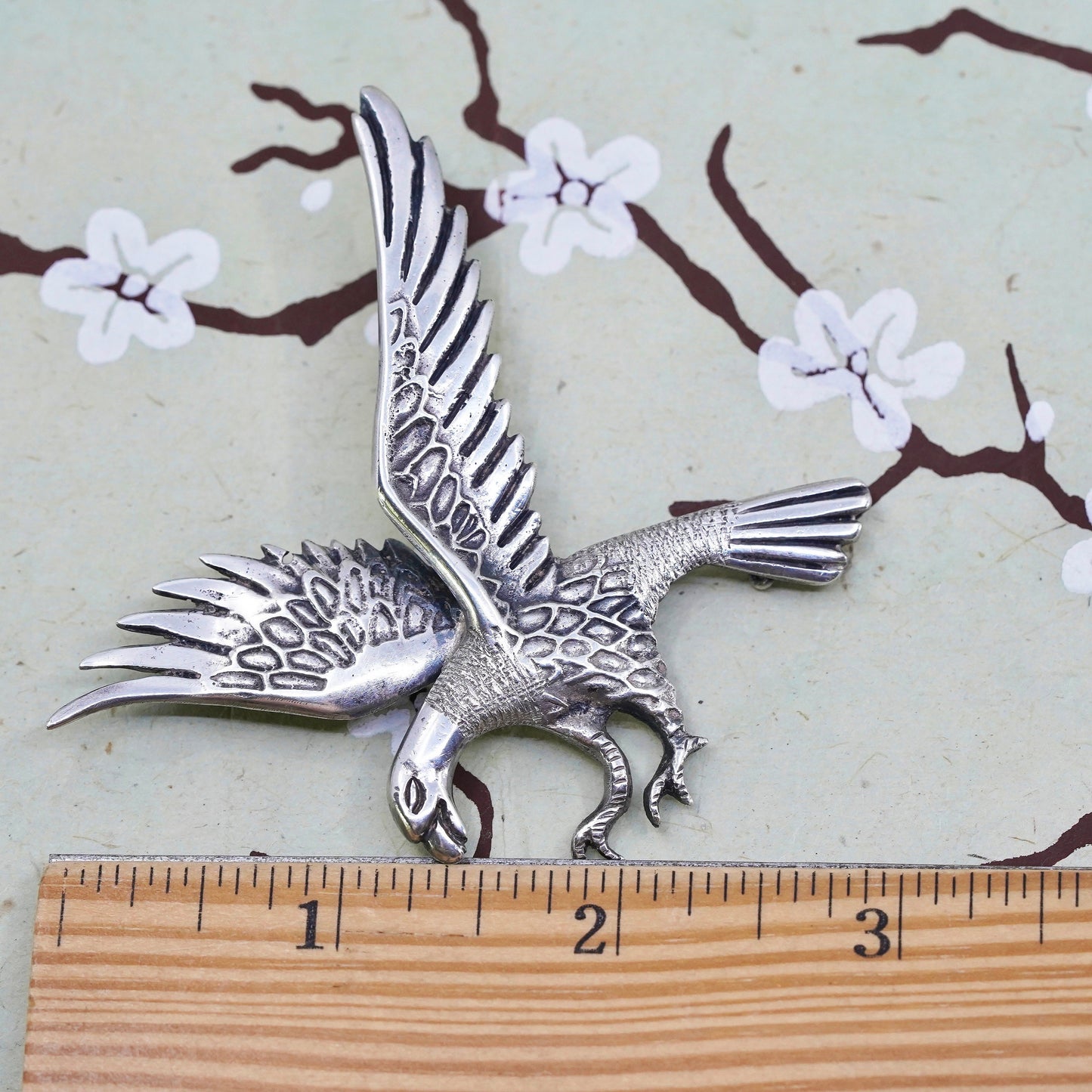 Vintage Industria Peruana 900 Sterling Silver Eagle or Condor Brooch Peruvian