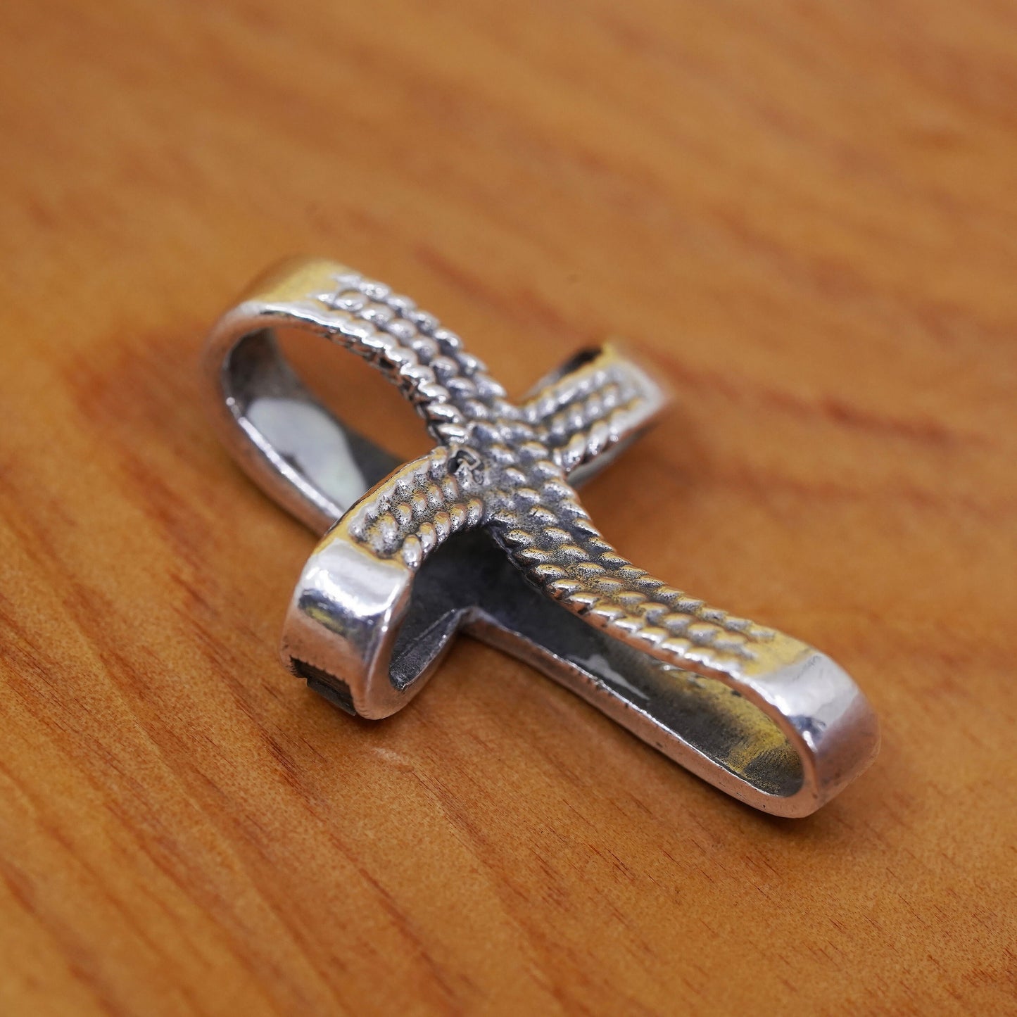 Vintage Sterling silver handmade pendant, 925 silver cross