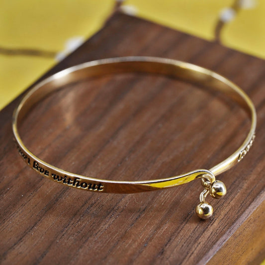 7", Vermeil gold over Sterling silver bracelet, 925 bangle “love is not finding
