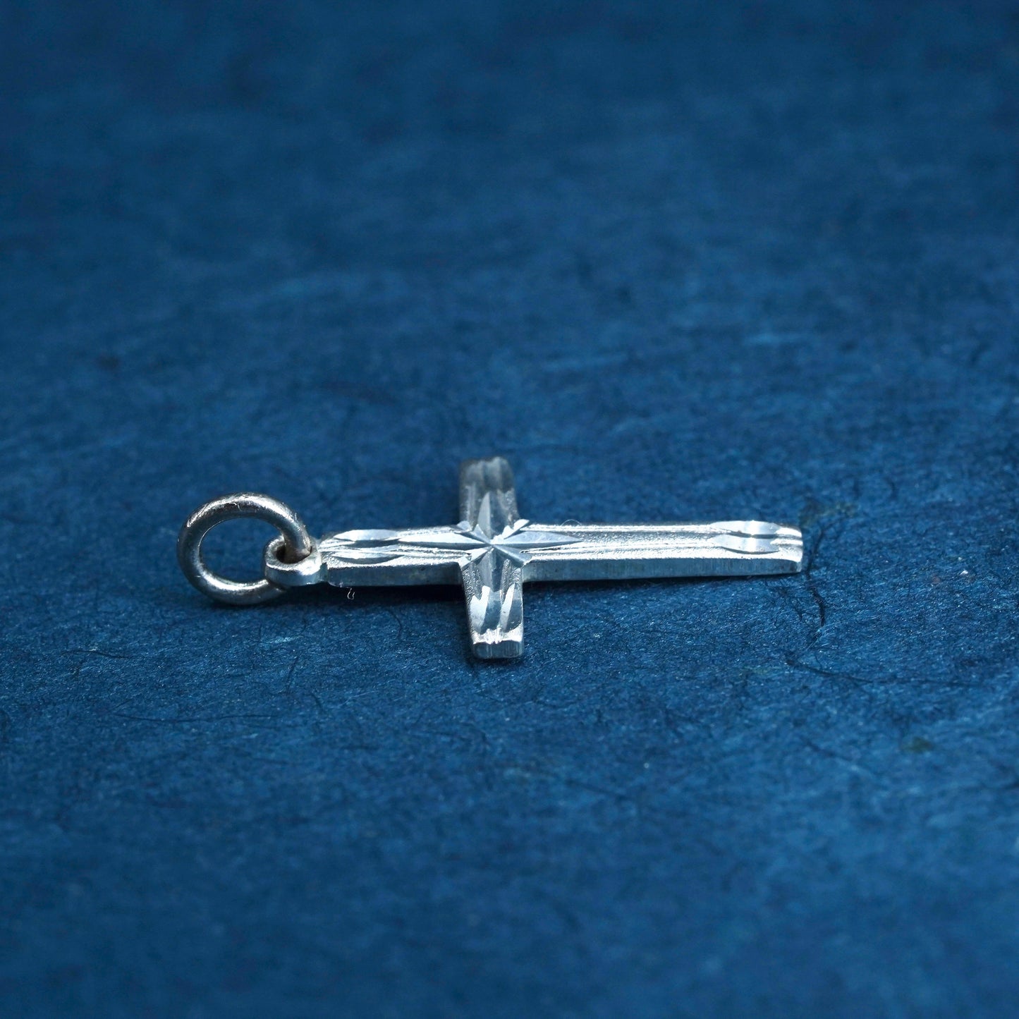 Vintage Sterling silver handmade charm, solid 925 silver cross pendant