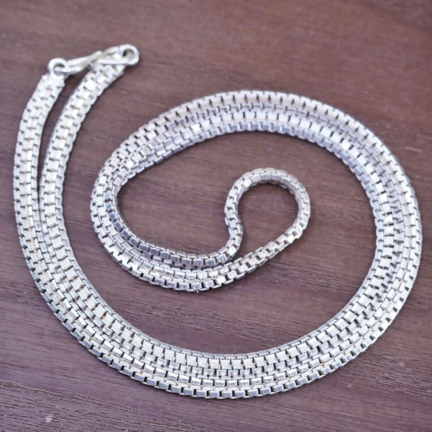 24” 5mm, vintage Sterling silver double box chain, 925 necklace