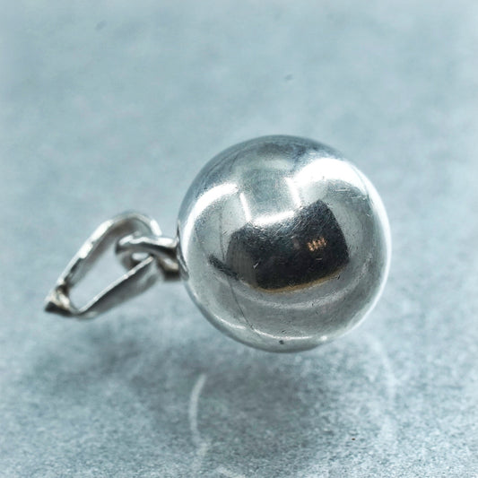 vintage Sterling silver handmade charm, 925 ball bead