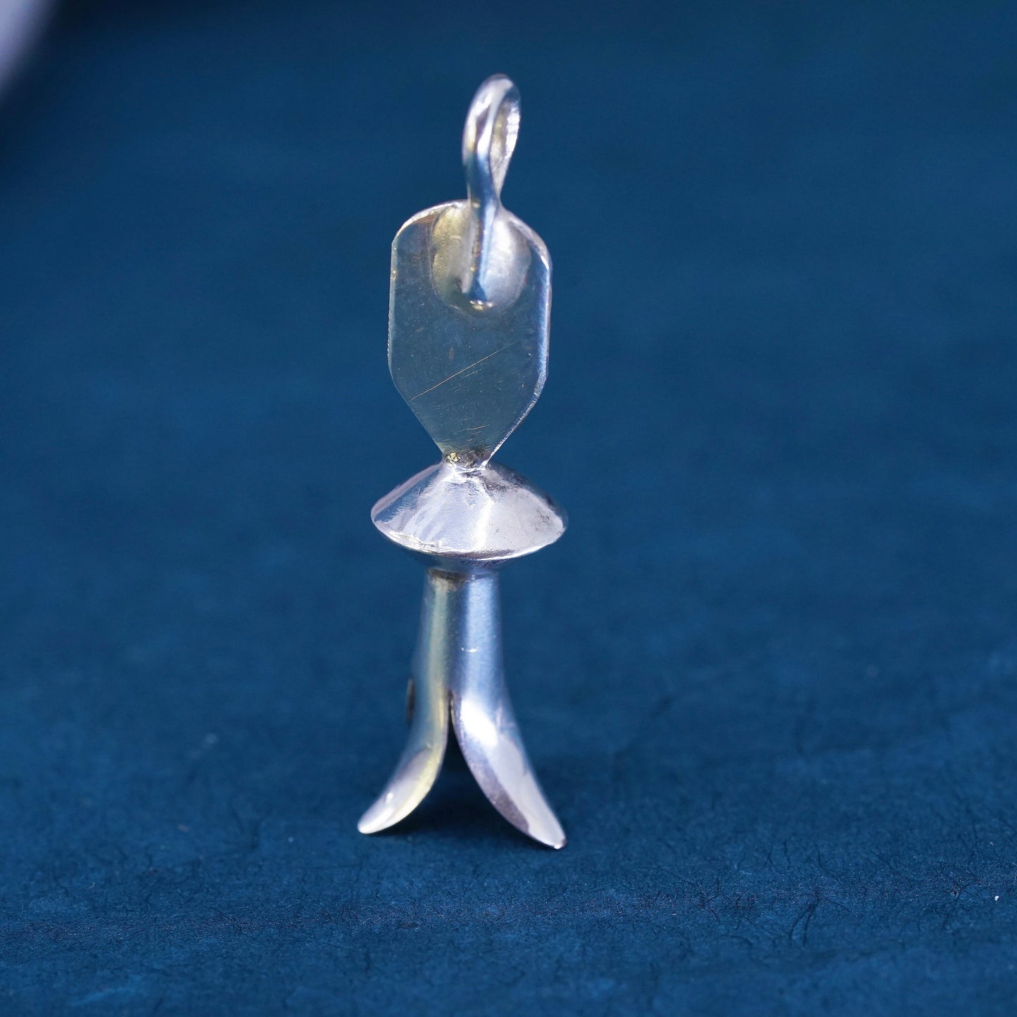 Vintage Sterling silver handmade pendant, 925 lily flower