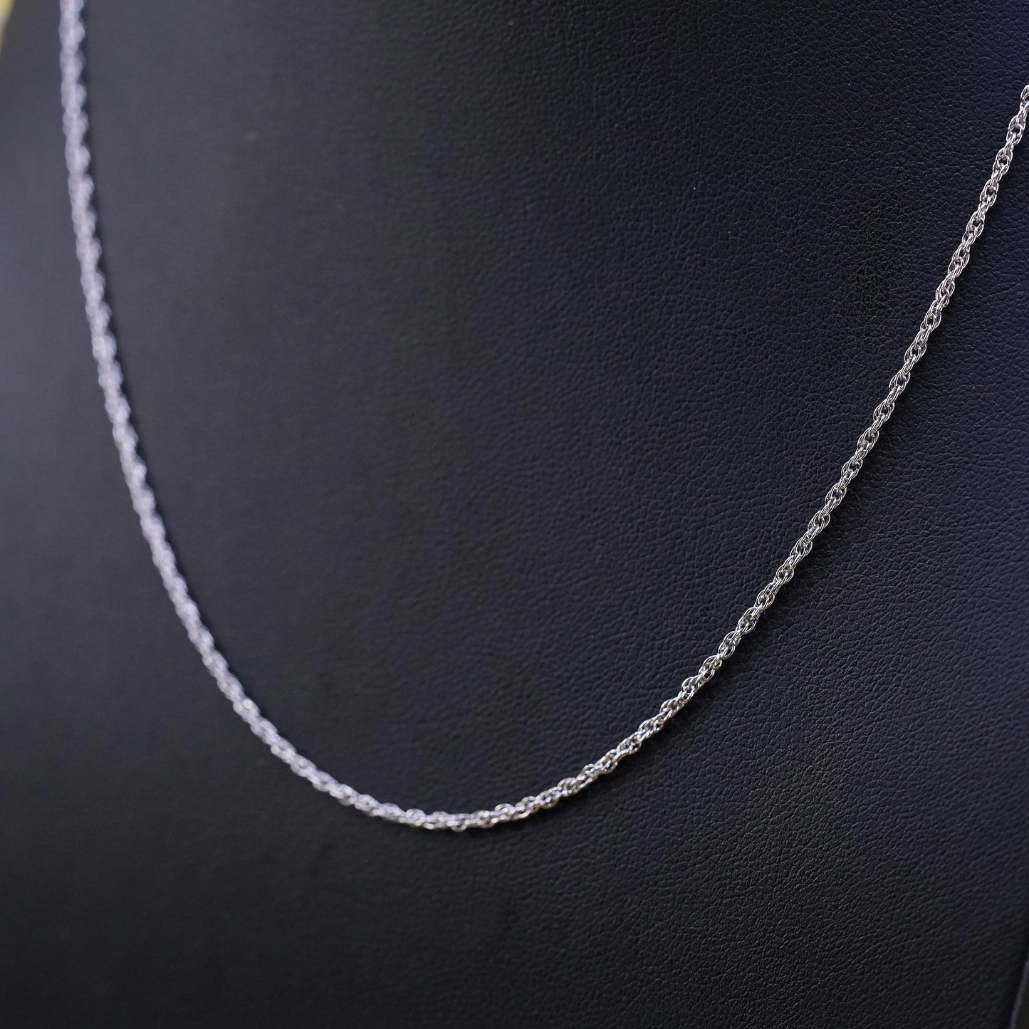 18" 1.6mm, vintage Sterling silver necklace, 925 Singapore rope chain