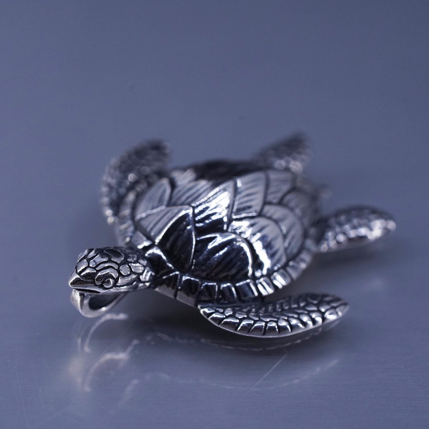 Vintage Kabana Sterling silver handmade simple 925 sea turtle charm pendant