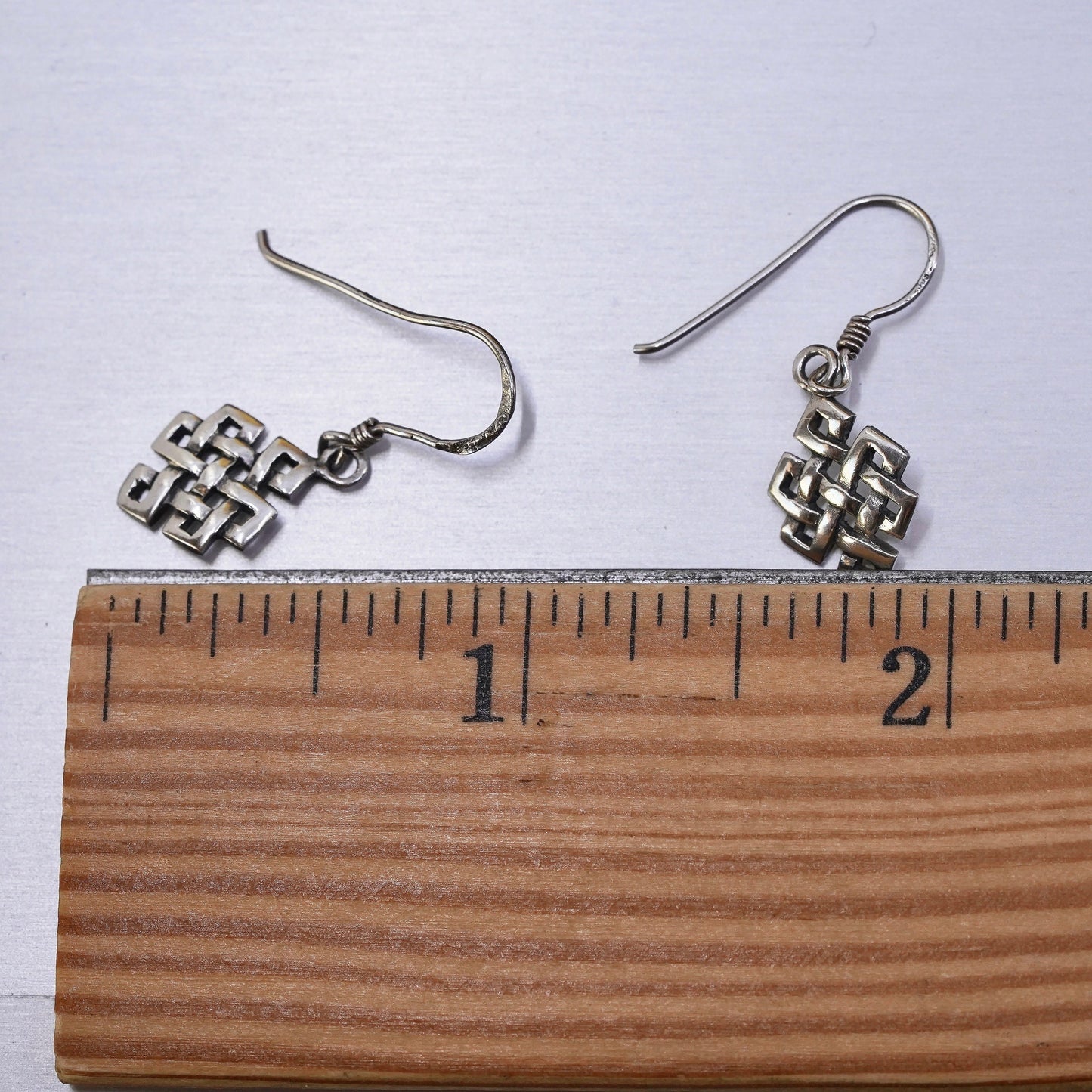 Vintage Sterling silver Irish knot handmade dangles, 925 silver earrings