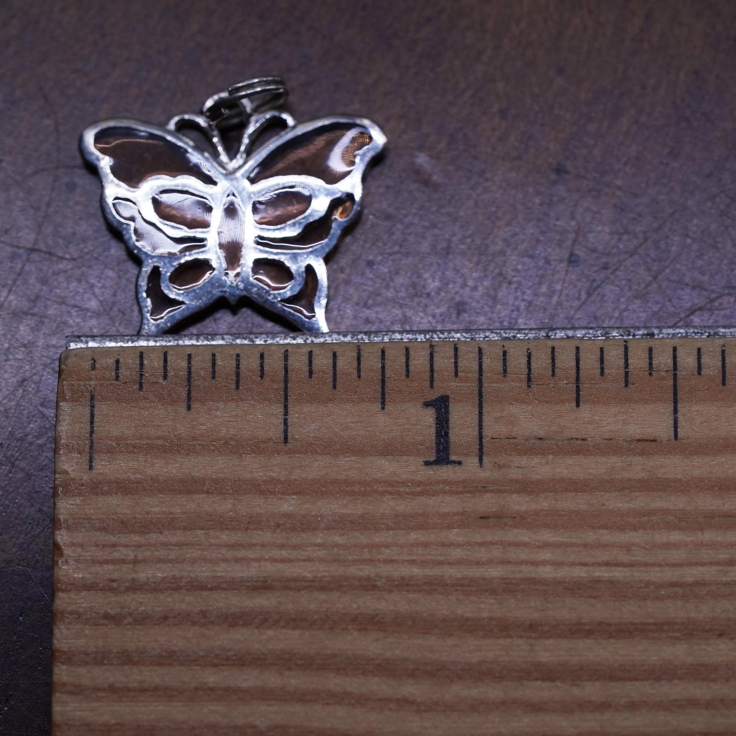 vintage Sterling silver handmade pendant, 925 butterfly charm