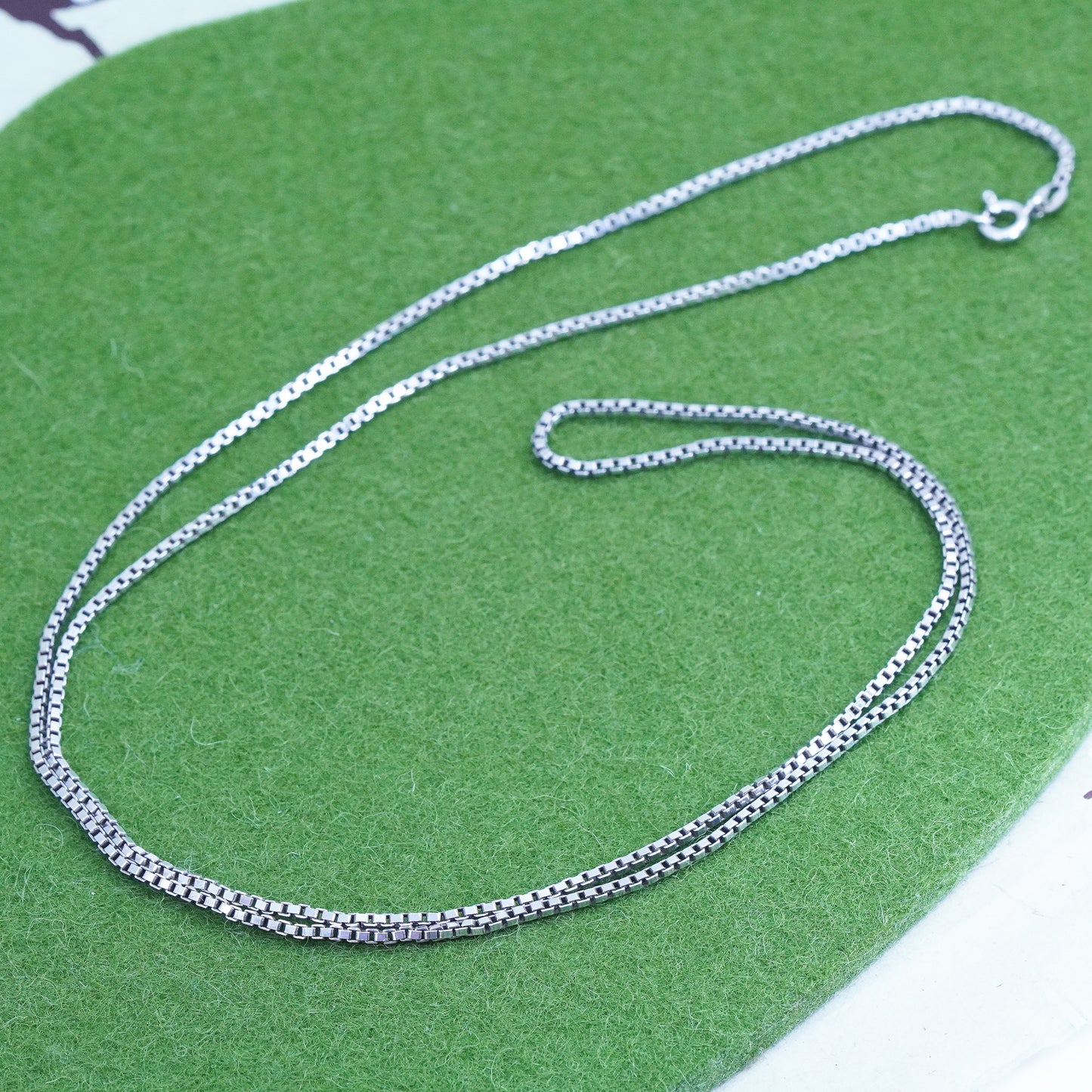 30” 2mm, Vintage sterling silver Italy 925 box chain, necklace