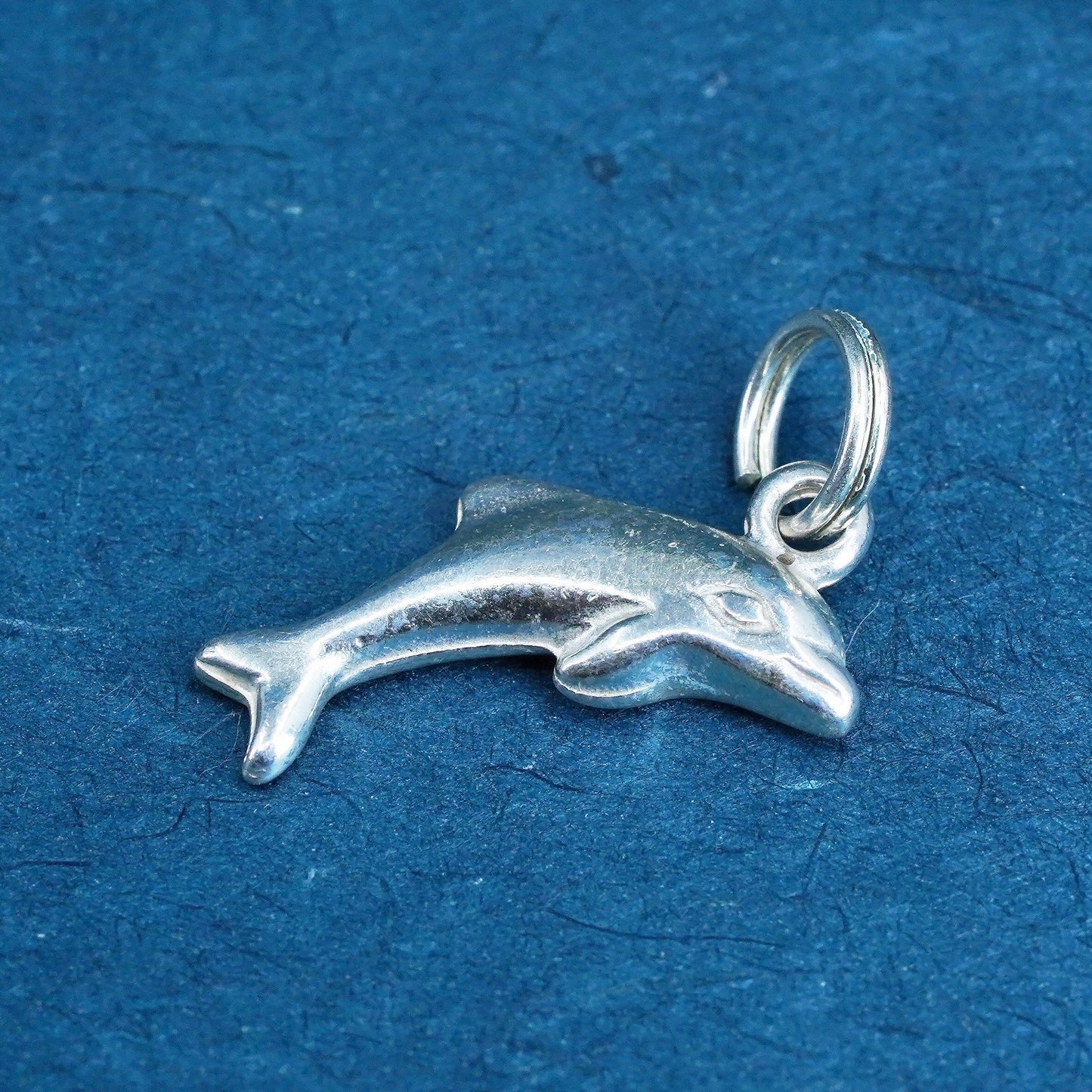 Vintage Sterling silver handmade Dolphins pendant, 925 charm