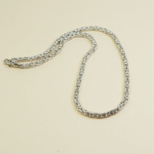 20", 4mm, Sterling silver Birdcage chain, 925 Byzantine necklace