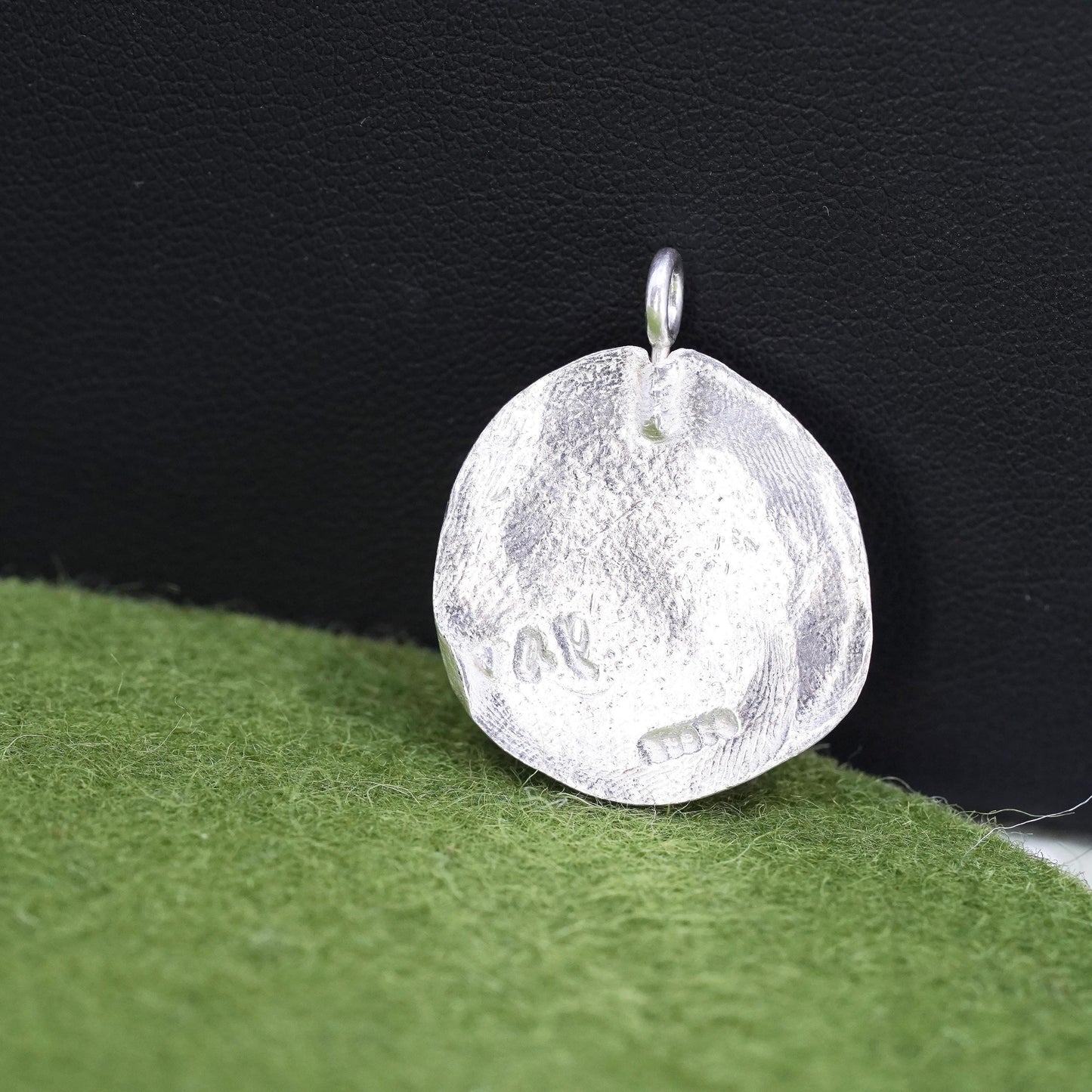 Vintage sterling silver handmade pendant, 925 sand dollar tag