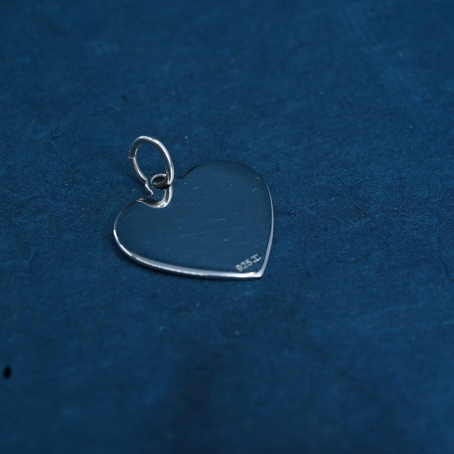 Vintage sterling silver handmade pendant, 925 silver heart charm