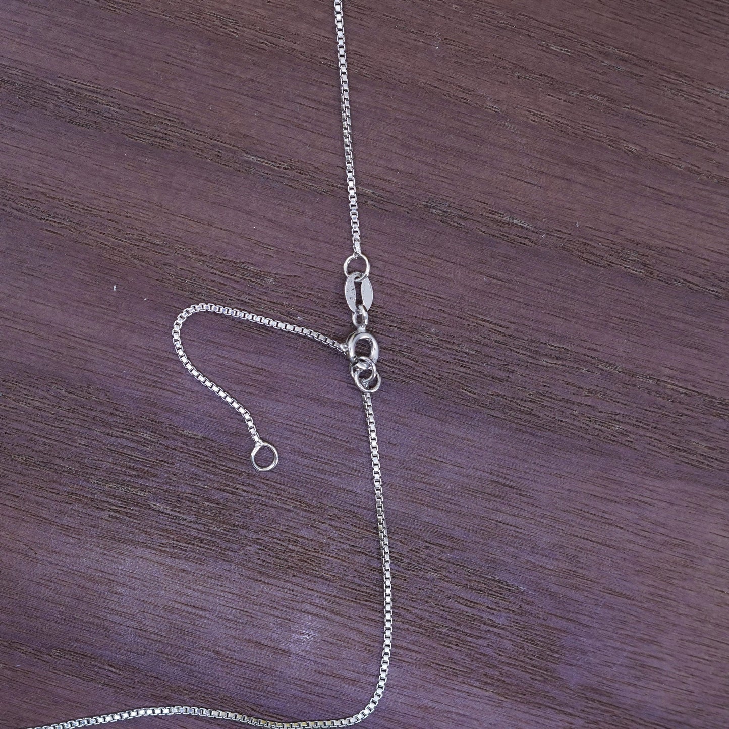 16+2”, vintage sterling 925 Silver box chain necklace with star pendant and cz