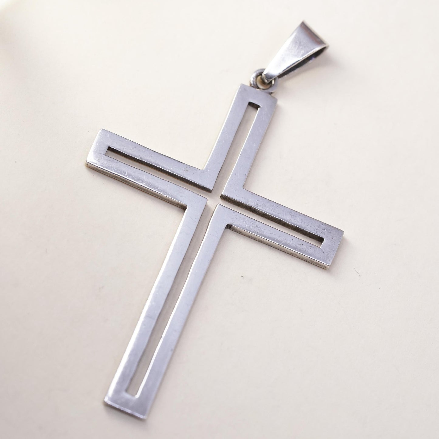 Vintage FCM handmade Sterling silver pendant, 925 cross charm