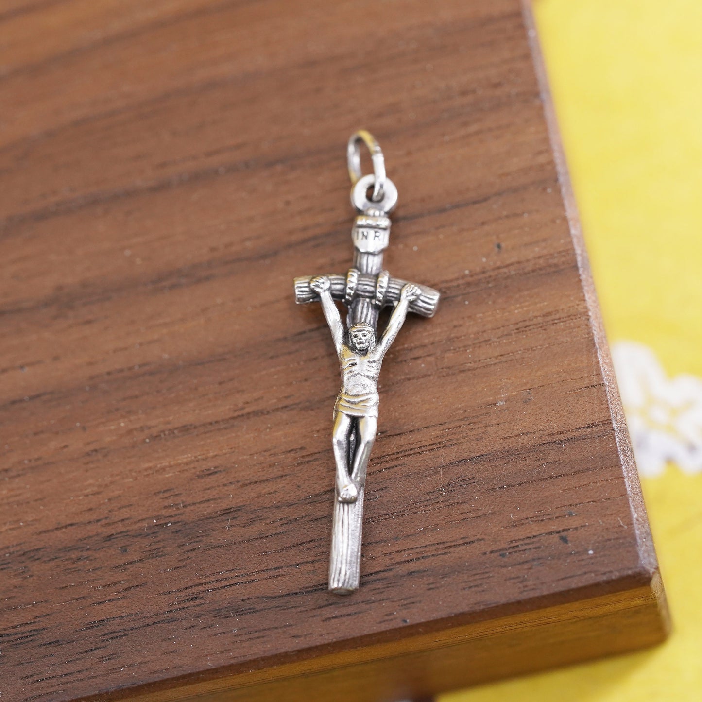 Vintage Sterling silver handmade pendant, 925 cross with Jesus