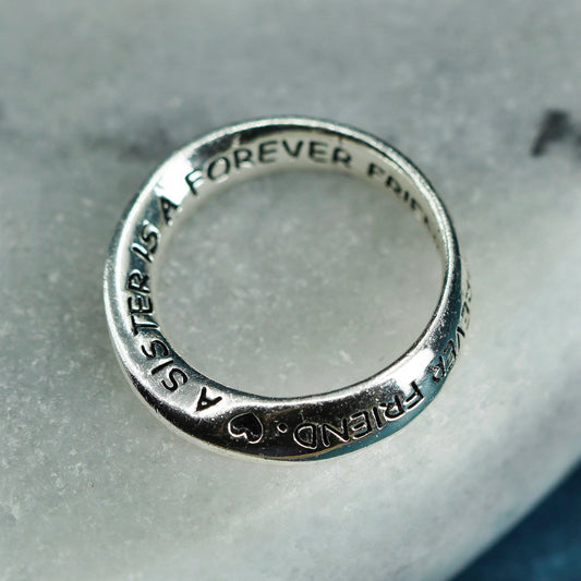 Sterling silver prayer pendant, 925 infinity loop “a sister is a forever friend