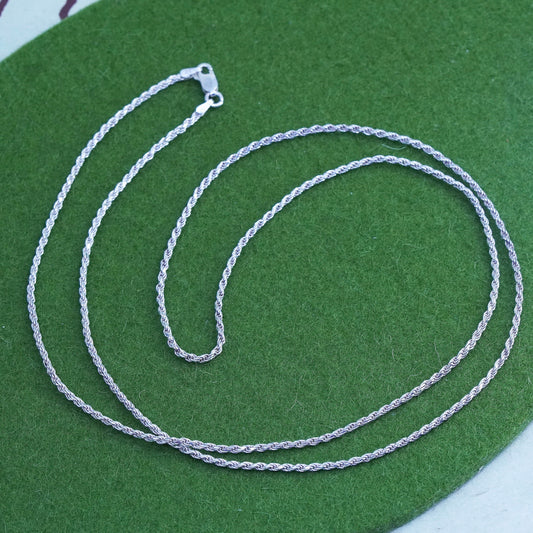 30”, 2mm, vintageSterling silver necklace, 925 diamond cut rope chain