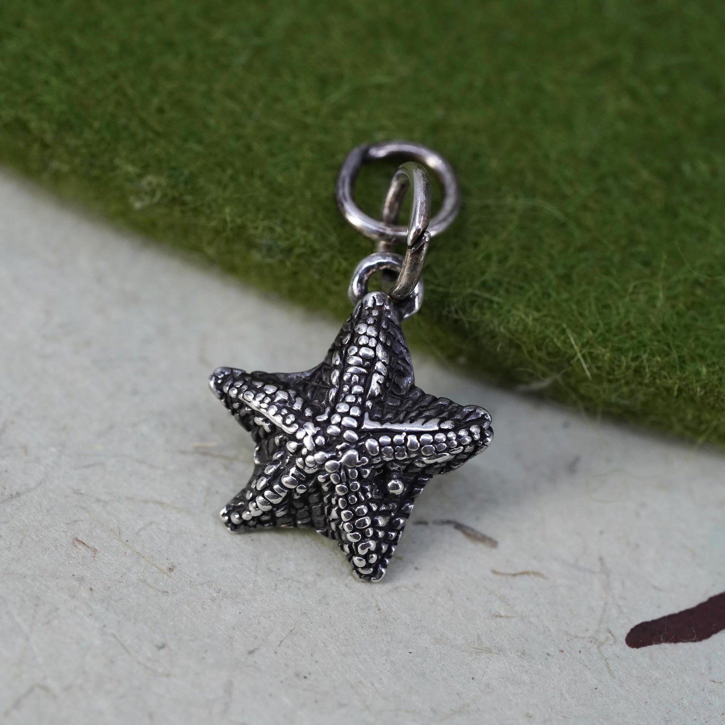 Vintage sterling silver handmade pendant, 925 starfish charm