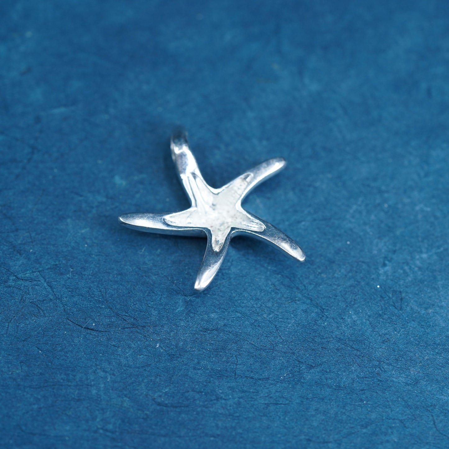 Vintage Sterling silver handmade pendant, 925 starfish tag charm