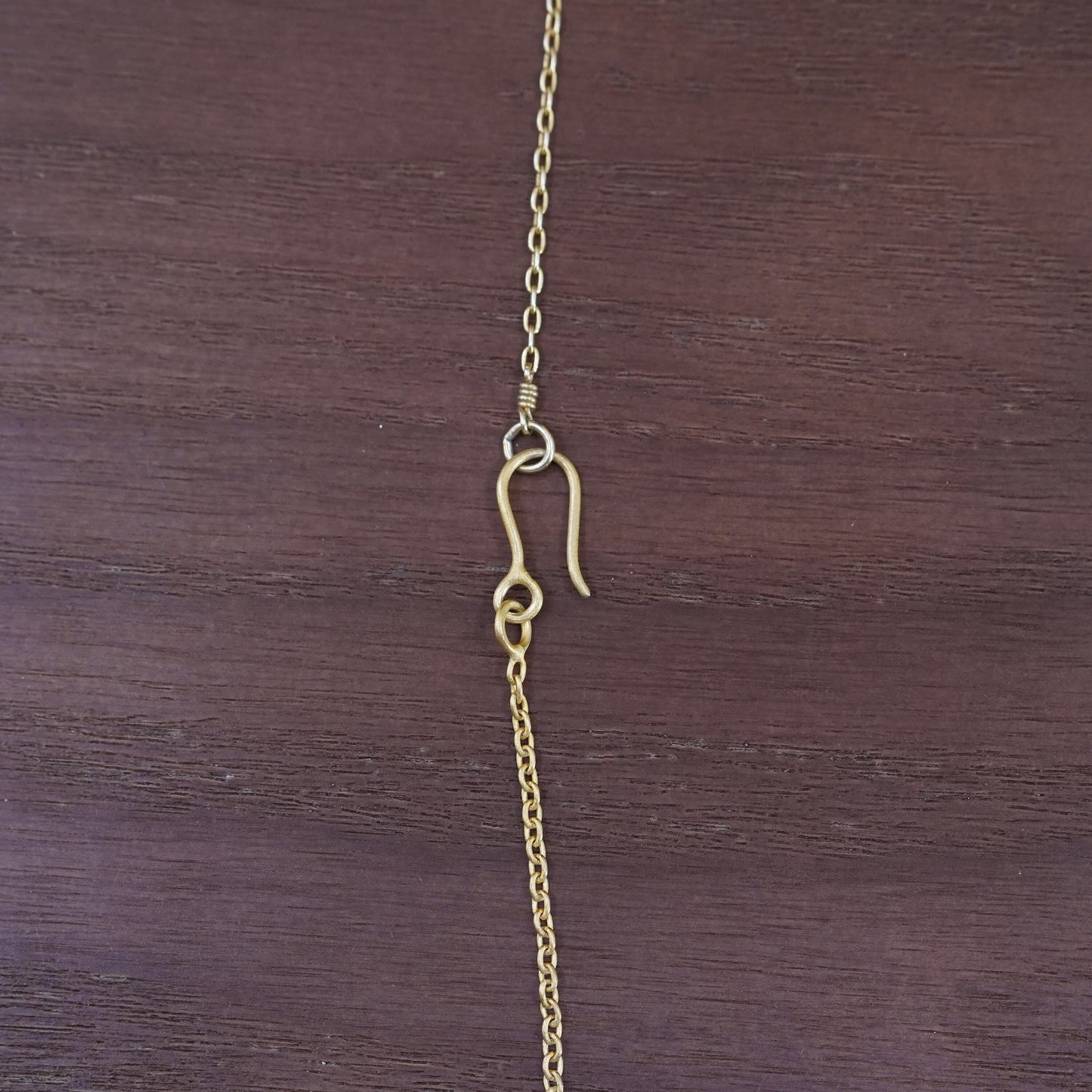 16+2”, vermeil yellow gold Sterling silver necklace, 925 circle chain pendant