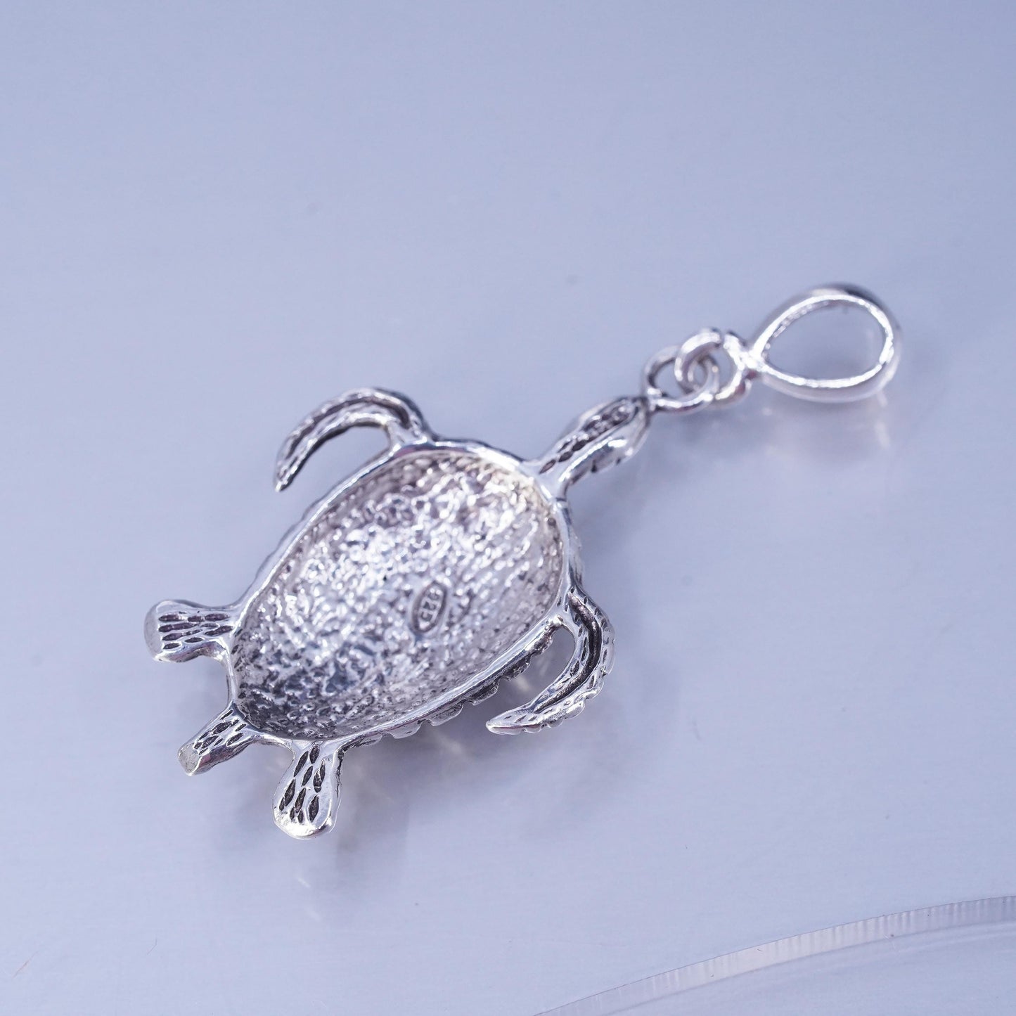 Antique Sterling silver handmade simple 925 sea turtle charm pendant