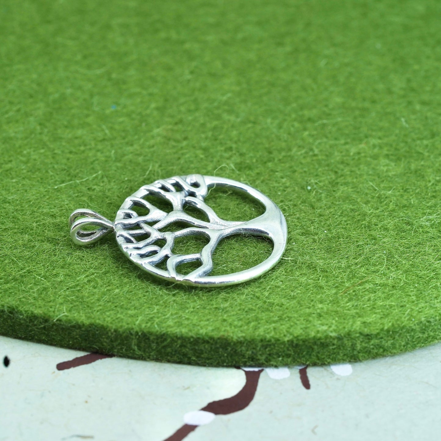 Vintage Sterling silver handmade pendant, 925 tree