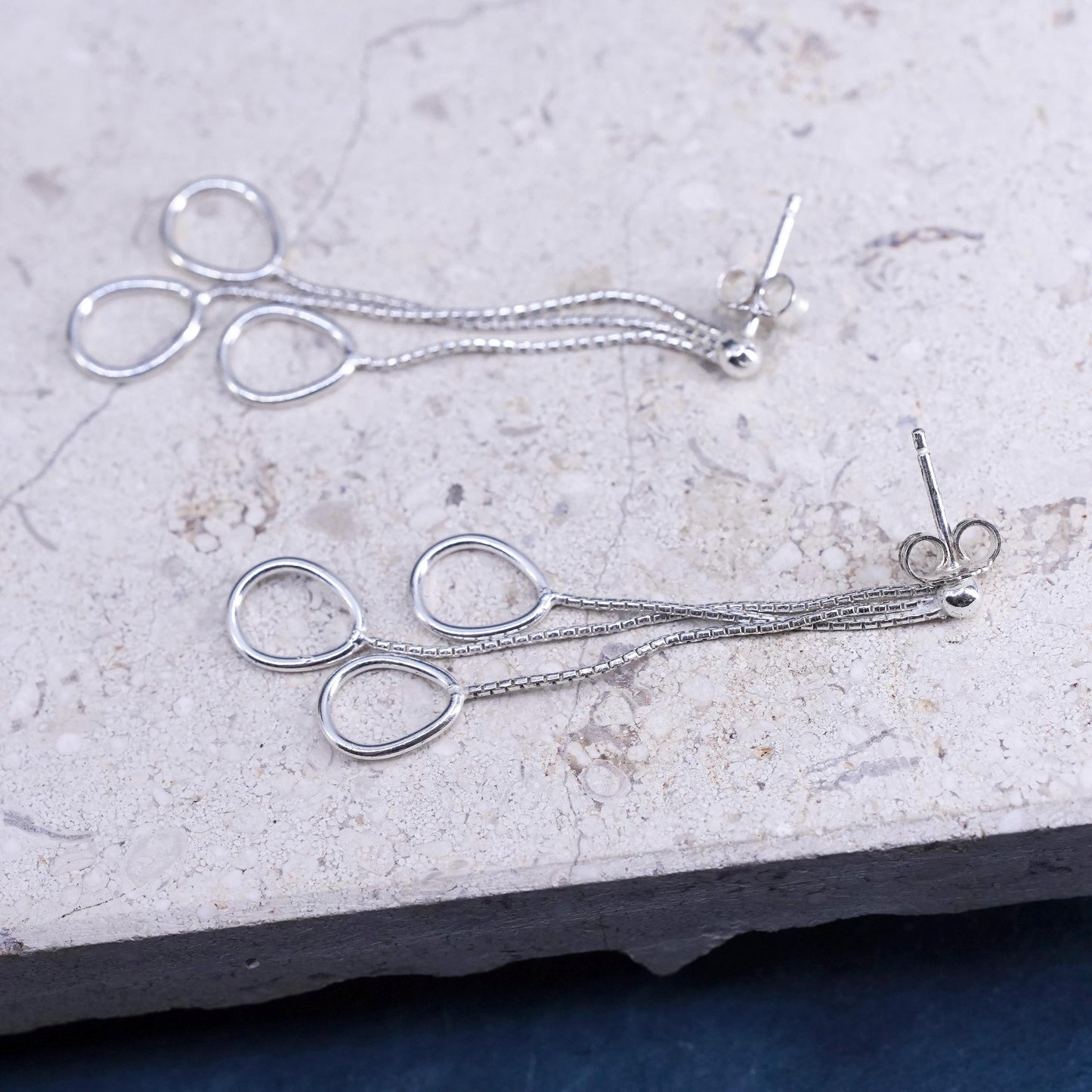 Sterling silver Handmade earrings, 925 silver teardrop dangles