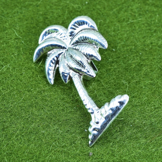 Vintage mexico Sterling silver handmade pendant, 925 palm tree charm