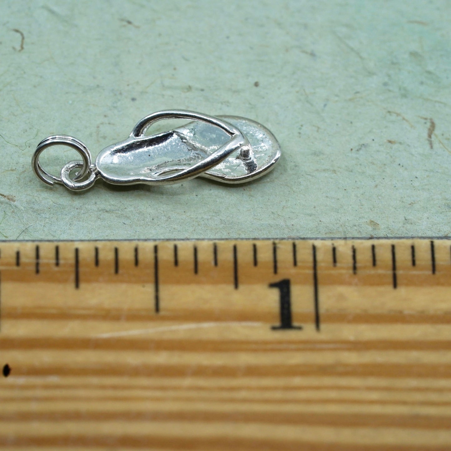 Vintage Sterling silver handmade pendant, 925 sandal charm