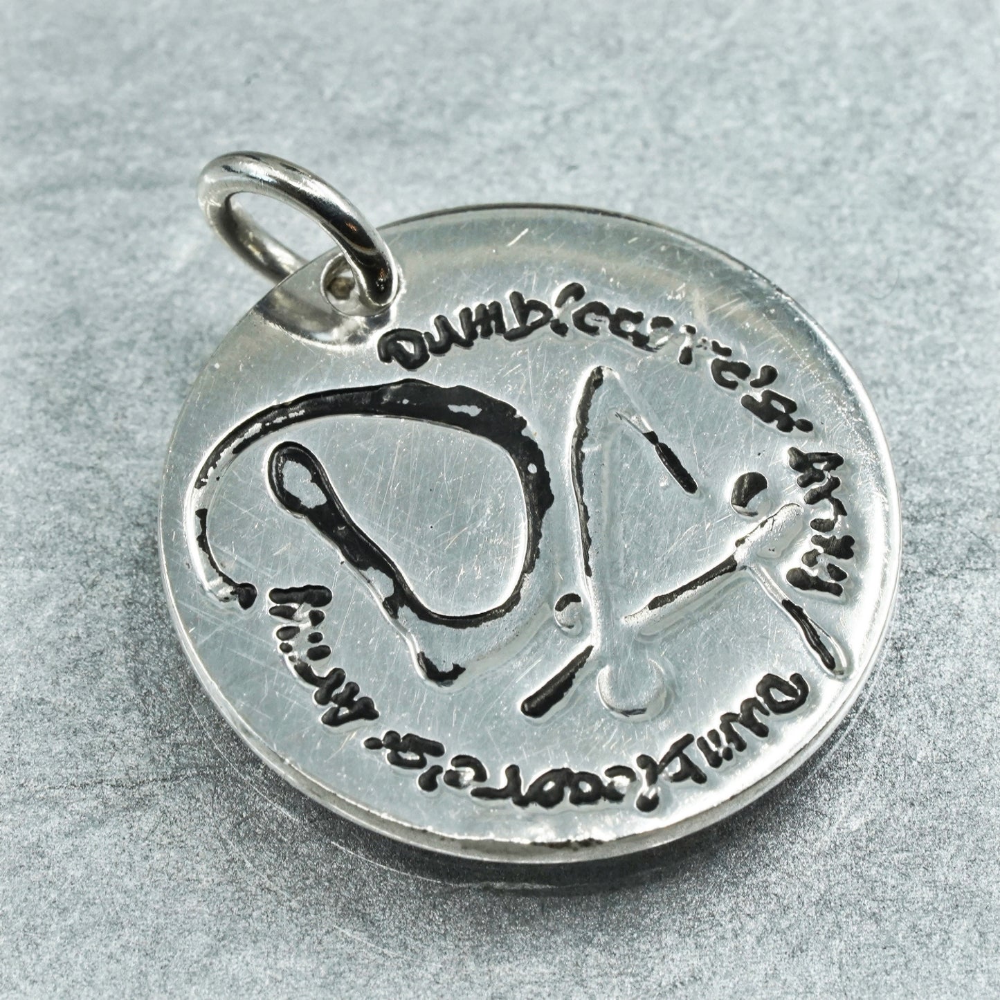 Vintage sterling 925 silver handmade “DA” tag pendant