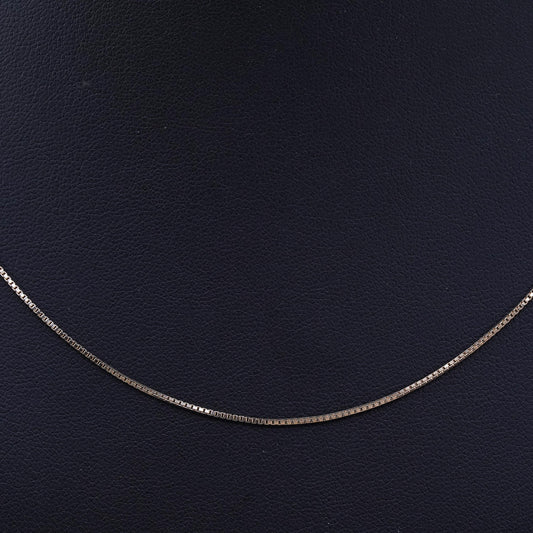 18”, 1mm, Vintage vermeil gold over sterling 925 silver box chain, necklace