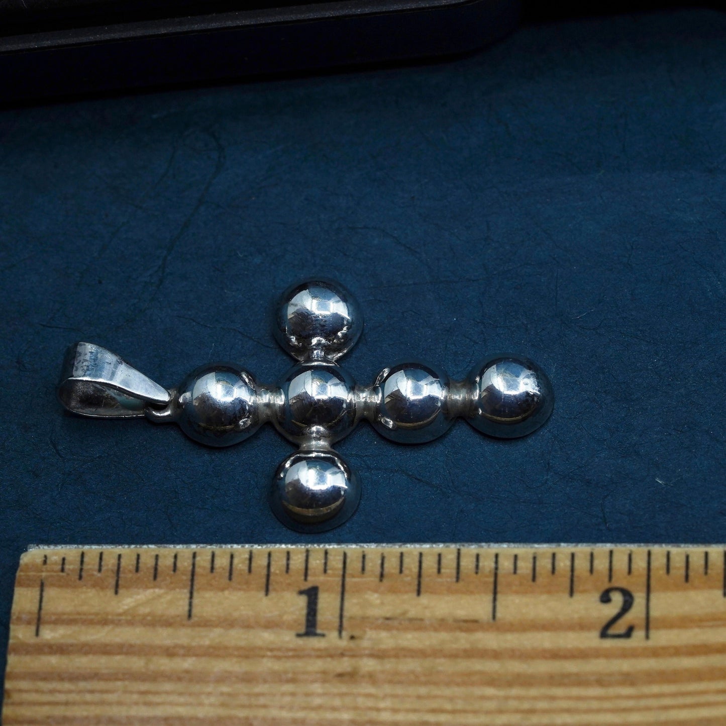 Sterling silver handmade pendant, 925 bead cross charm