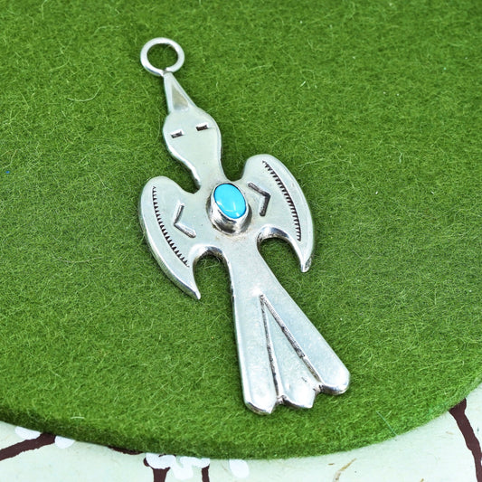 Native American Arnold Sterling silver 925 thunderbird pendant turquoise