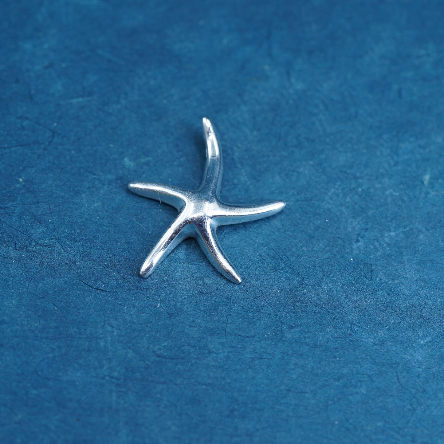 Vintage Sterling silver handmade pendant, 925 starfish tag charm