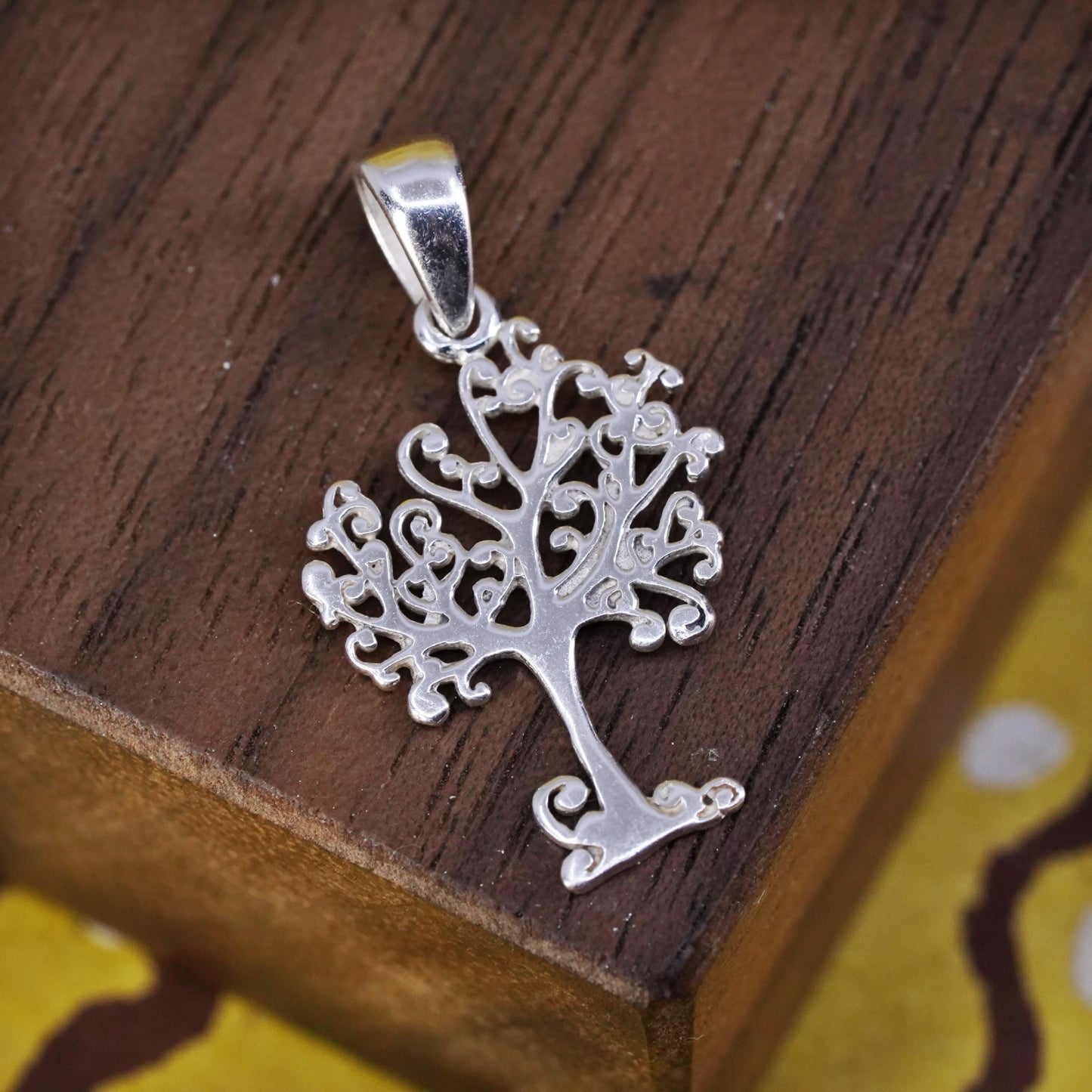 Vintage Sterling silver handmade pendant, 925 family tree charm