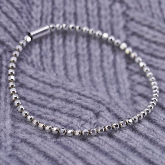 6.75", VTG Silpada Italian Sterling 925 silver handmade bead stretch bracelet