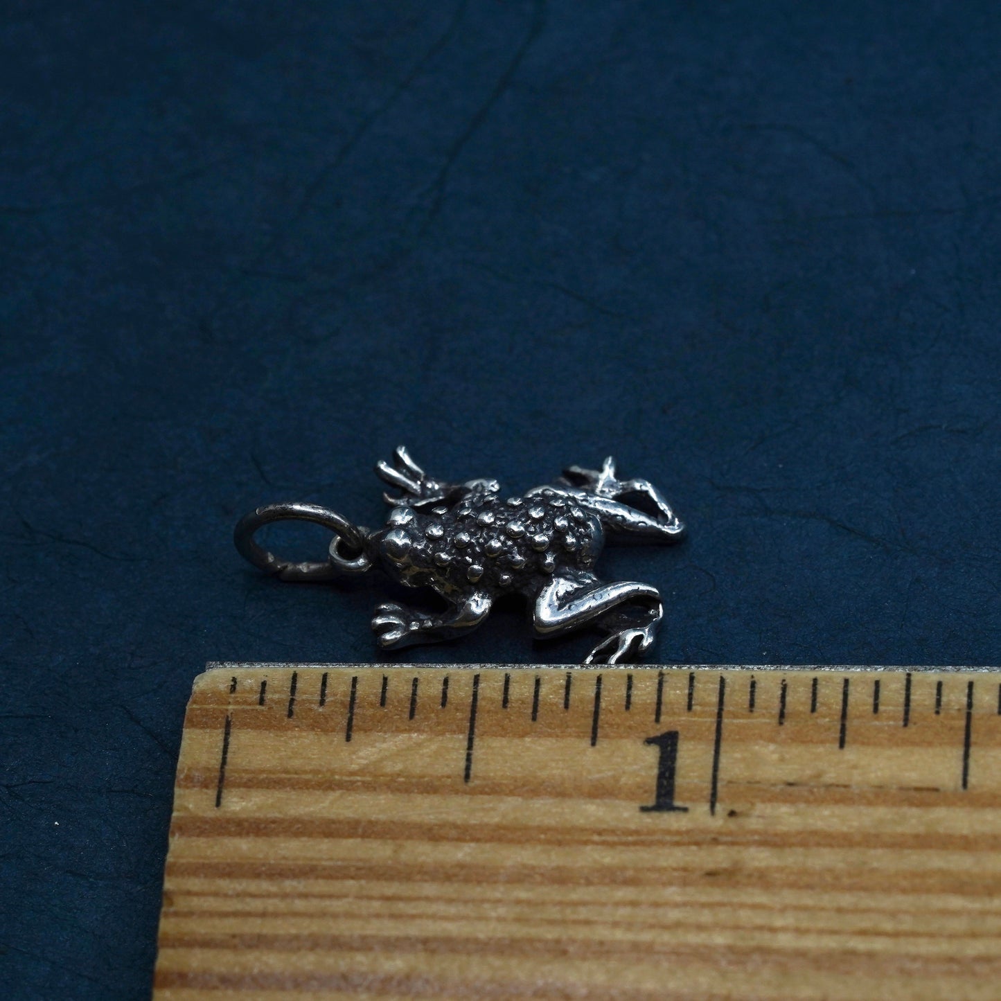 Vintage Sterling silver handmade pendant, 925 frog charm