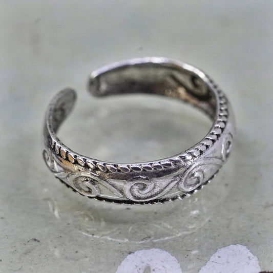 Size 3.25, vintage Sterling silver handmade ring, 925 wavy band