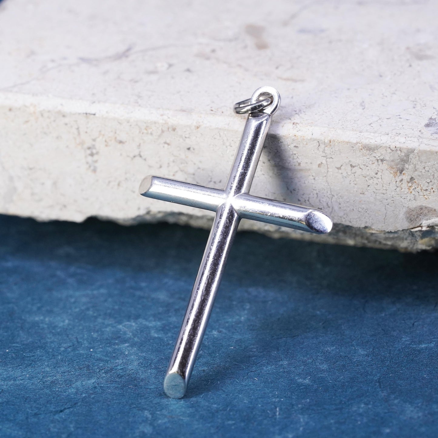 Vintage Sterling silver Handmade charm, 925 cross pendant