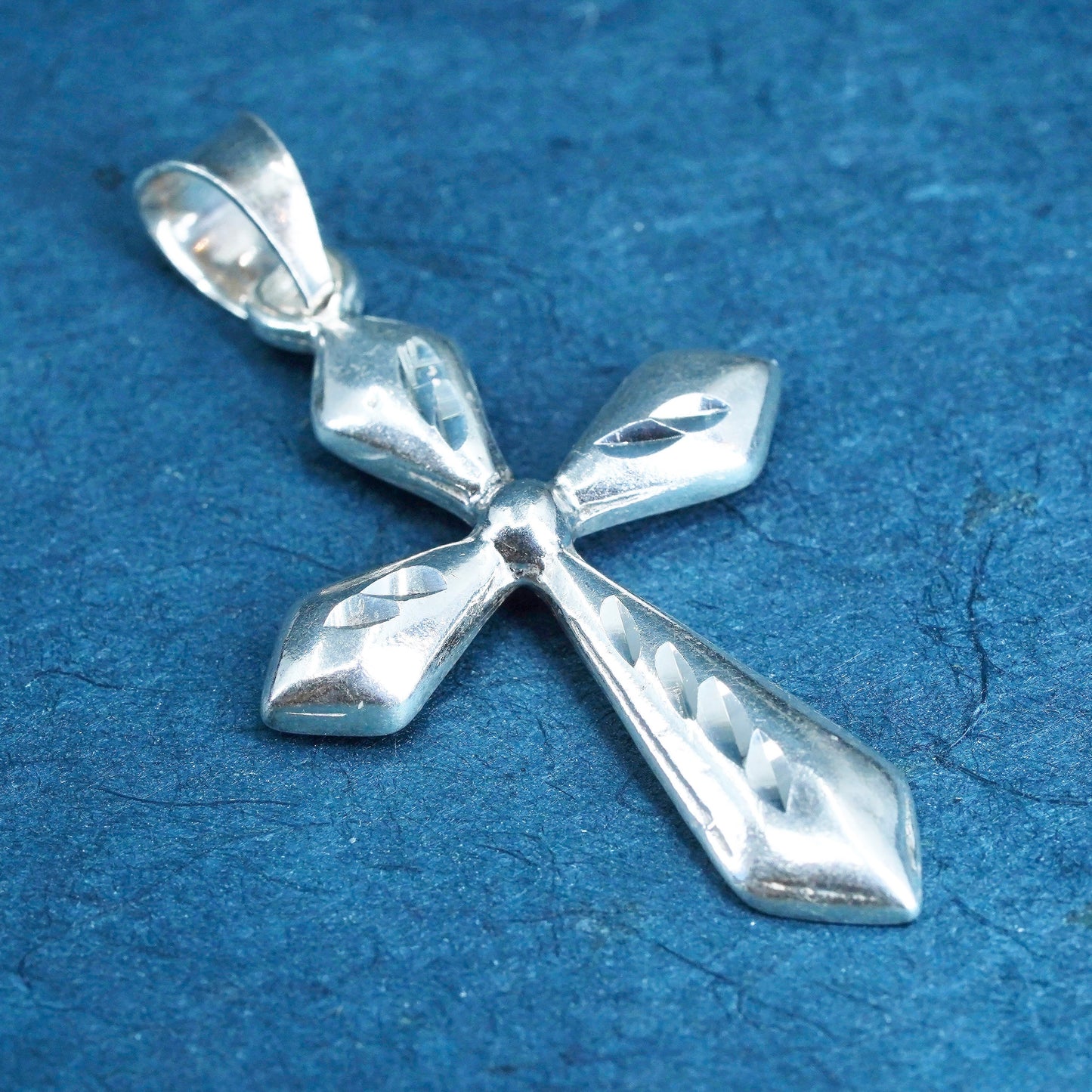 Vintage Sterling silver Handmade charm, 925 cross pendant