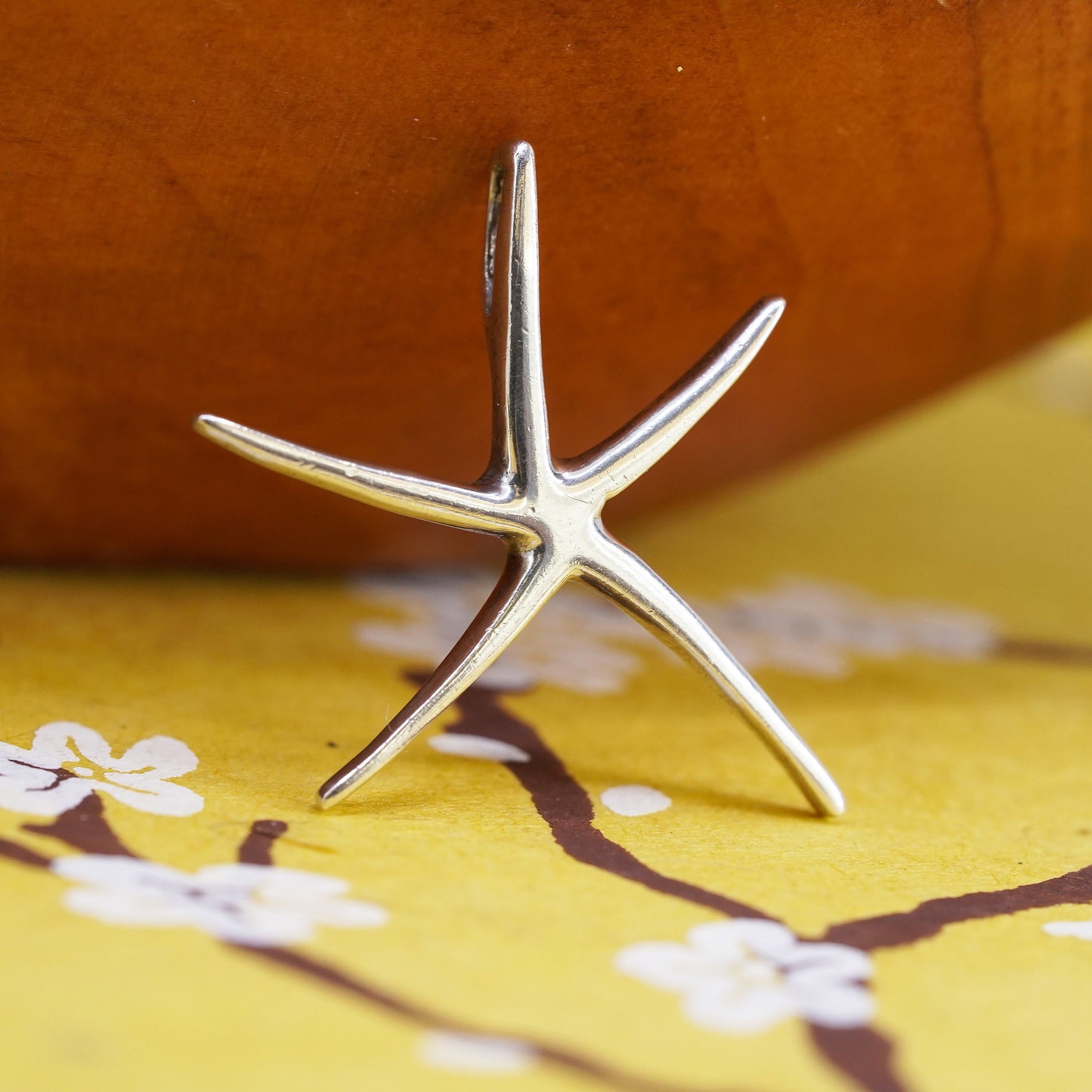 Vintage sterling silver handmade pendant, 925 star, starfish, unique